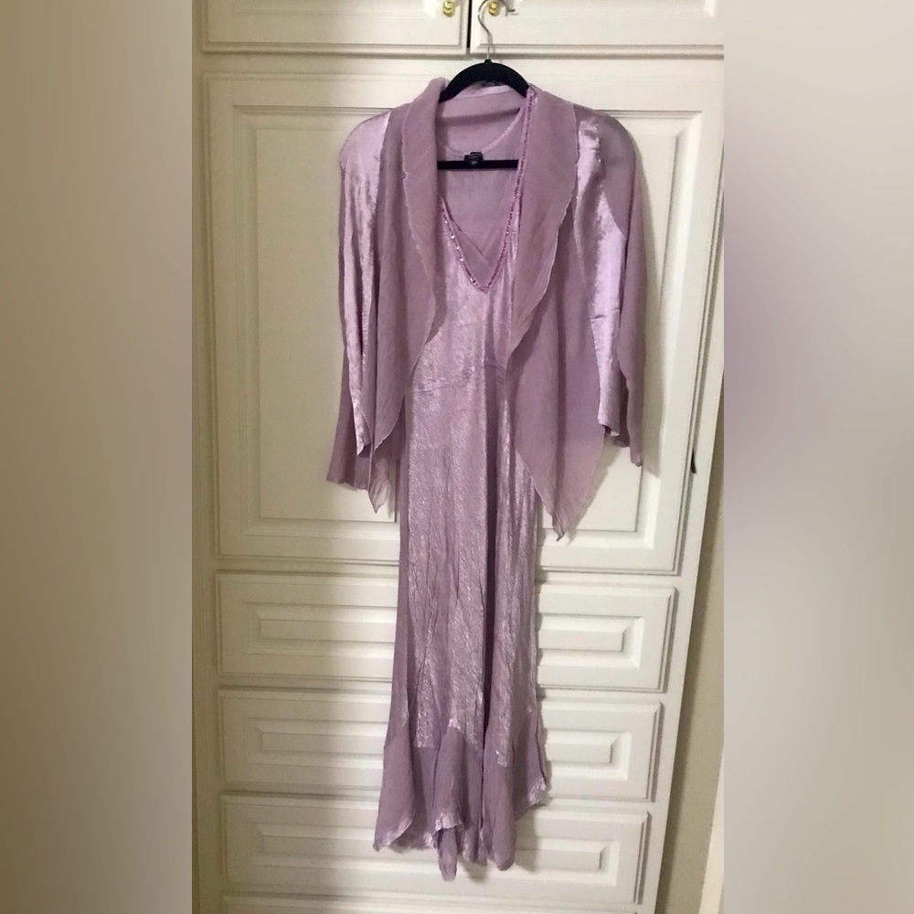 Komarov V Neck Dress with matching jacket.